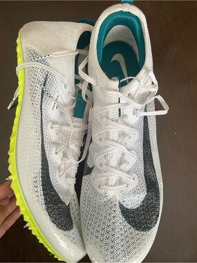 Nike Superfly Track Flyknit Running Shoes with Teal and Neon Yellow Accent